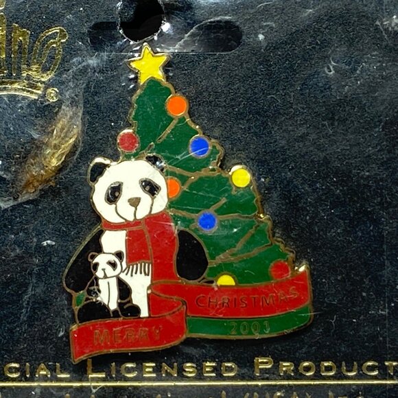 Ariko Merry Christmas Panda Bear Enamel Lapel Pin 2001 - Picture 2 of 4
